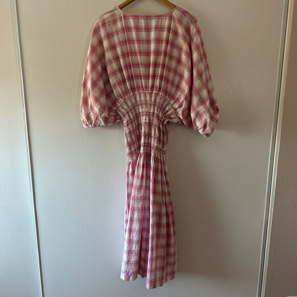 NICHOLAS Revolve Smocked Panel Dress Peony 100%‎ Cotton Size US 16 - Picture 7 of 10